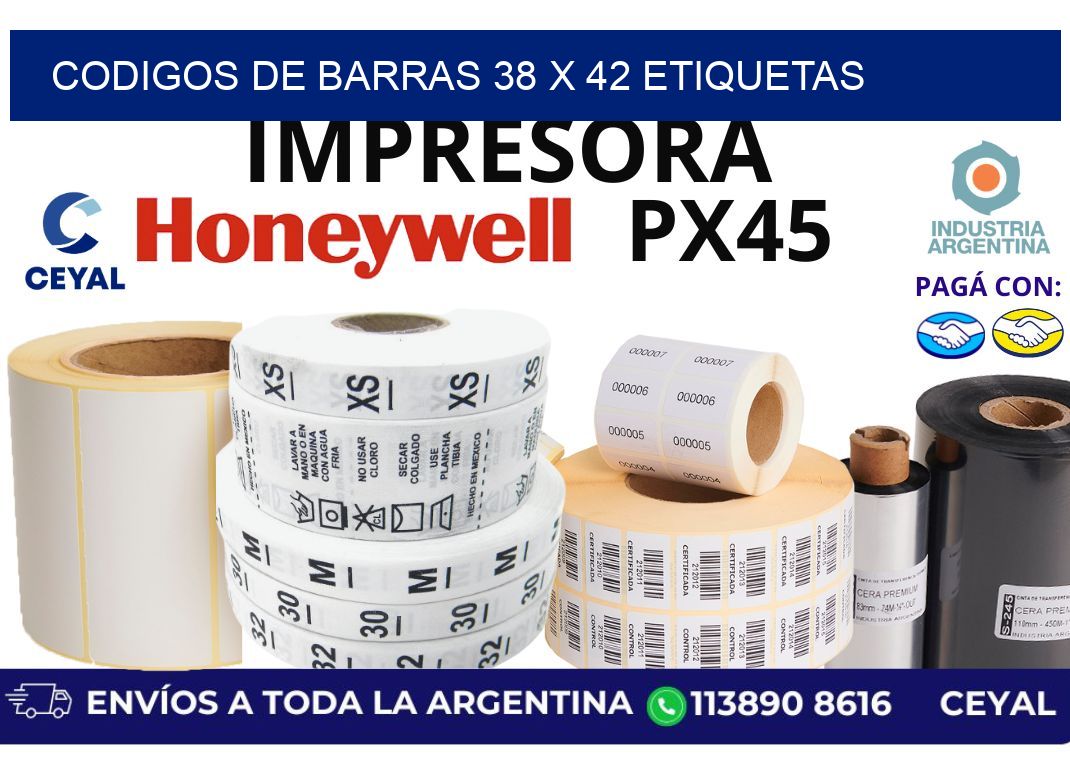 codigos de barras 38 x 42 etiquetas