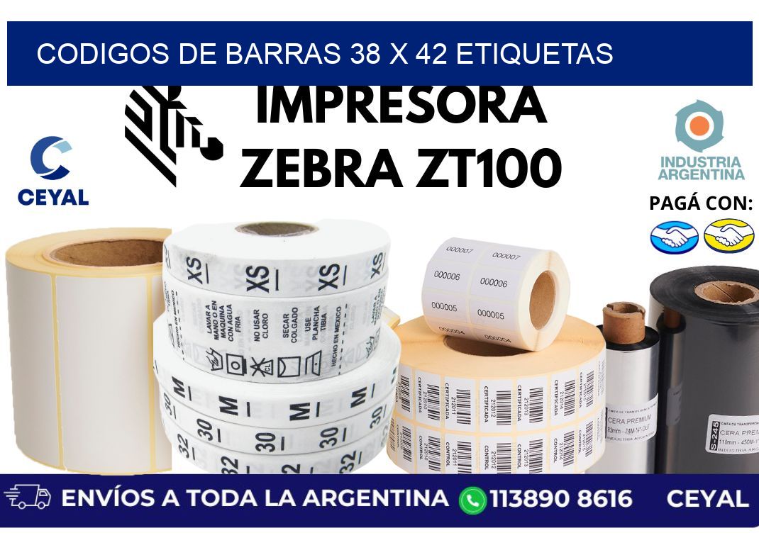 codigos de barras 38 x 42 etiquetas