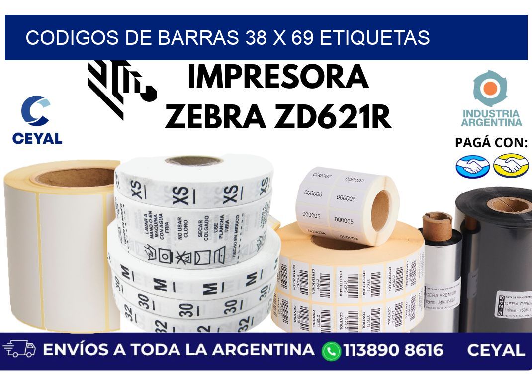 codigos de barras 38 x 69 etiquetas