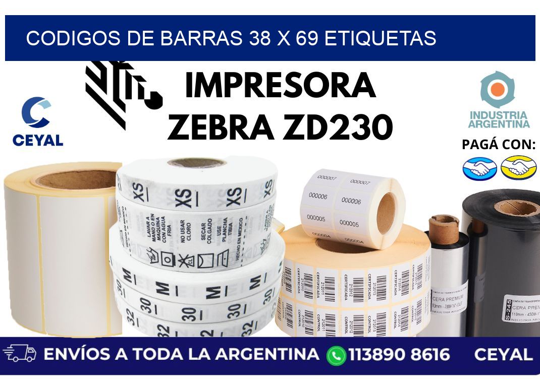 codigos de barras 38 x 69 etiquetas