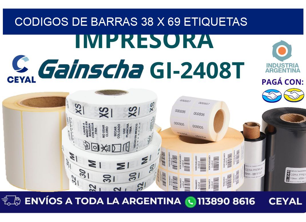 codigos de barras 38 x 69 etiquetas