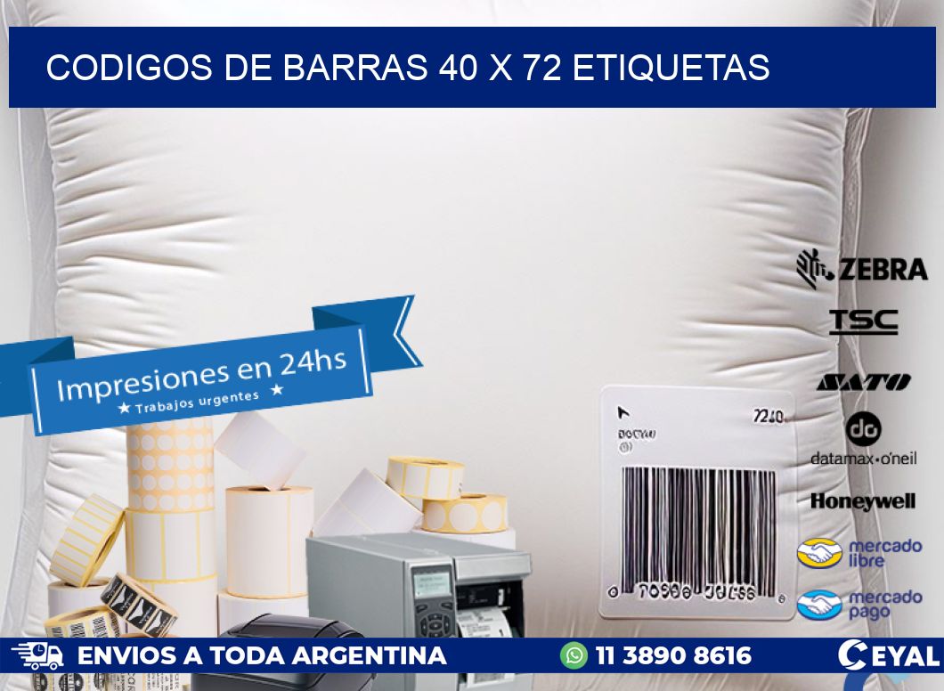 codigos de barras 40 x 72 etiquetas