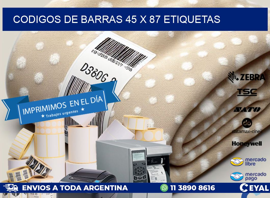codigos de barras 45 x 87 etiquetas