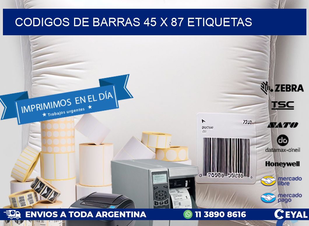 codigos de barras 45 x 87 etiquetas