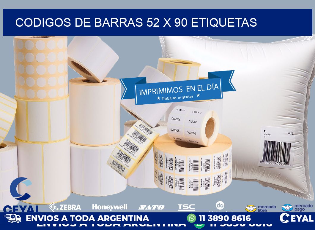 codigos de barras 52 x 90 etiquetas