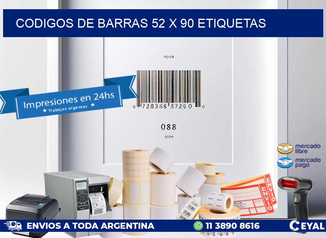 codigos de barras 52 x 90 etiquetas
