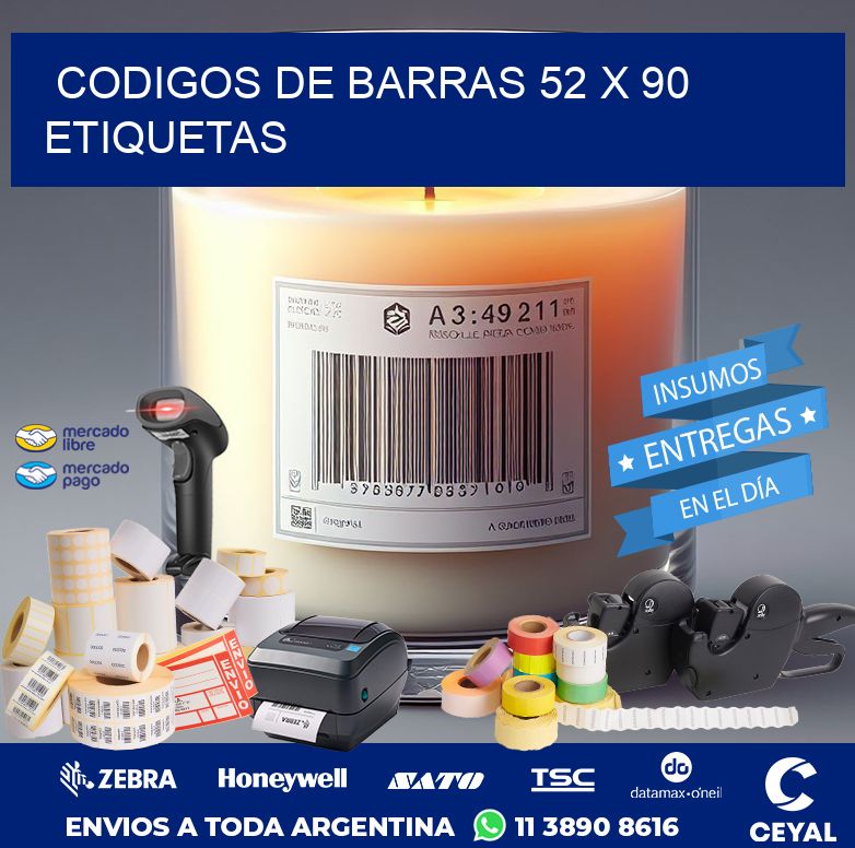 codigos de barras 52 x 90 etiquetas