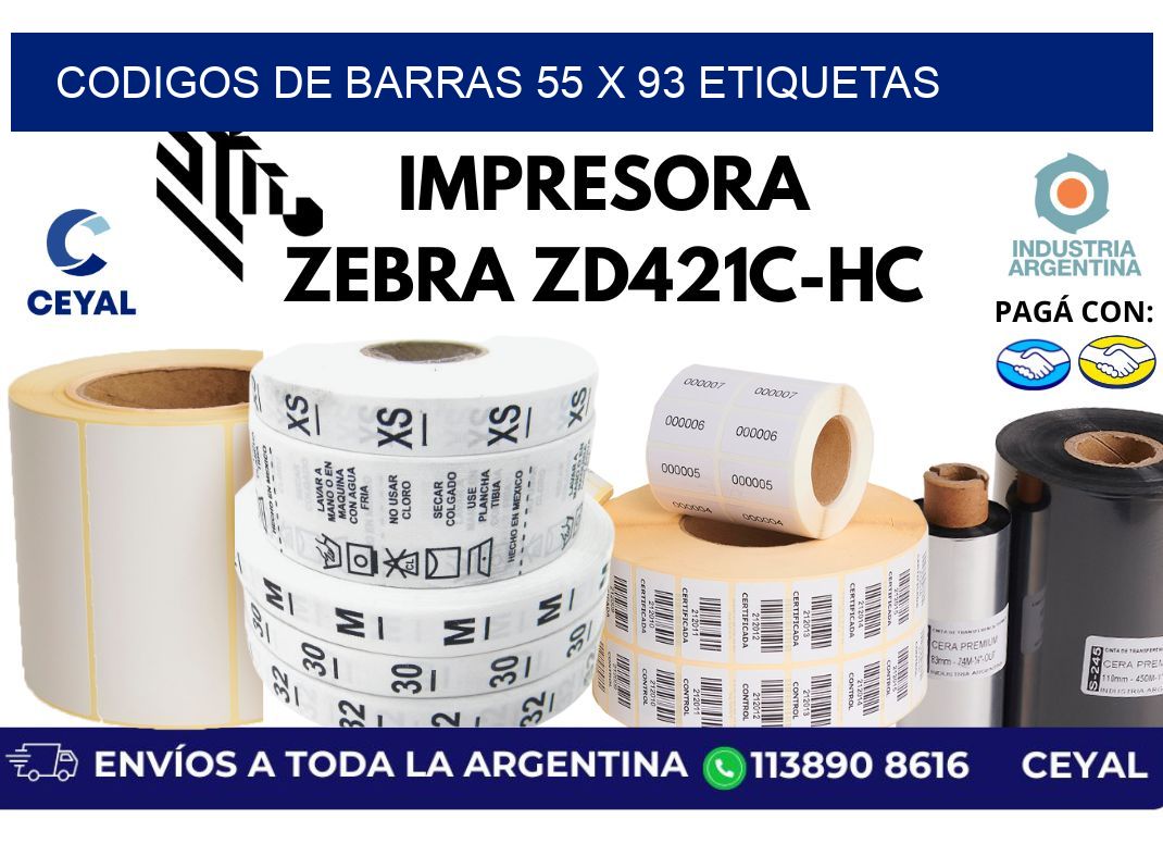 codigos de barras 55 x 93 etiquetas