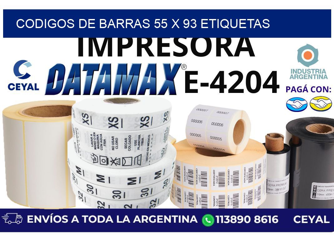 codigos de barras 55 x 93 etiquetas