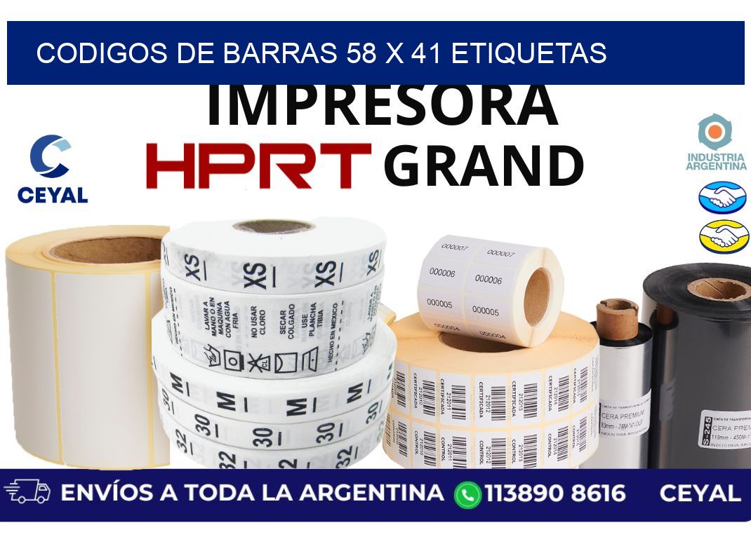 codigos de barras 58 x 41 etiquetas