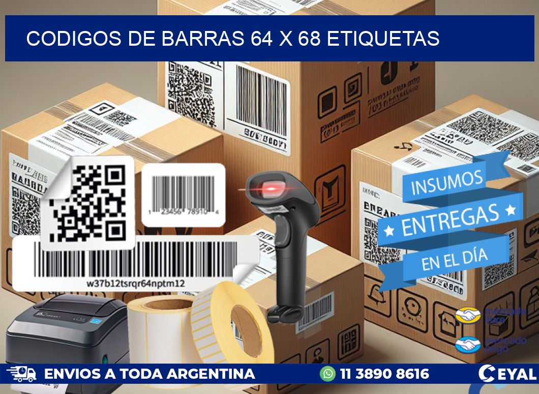 codigos de barras 64 x 68 etiquetas