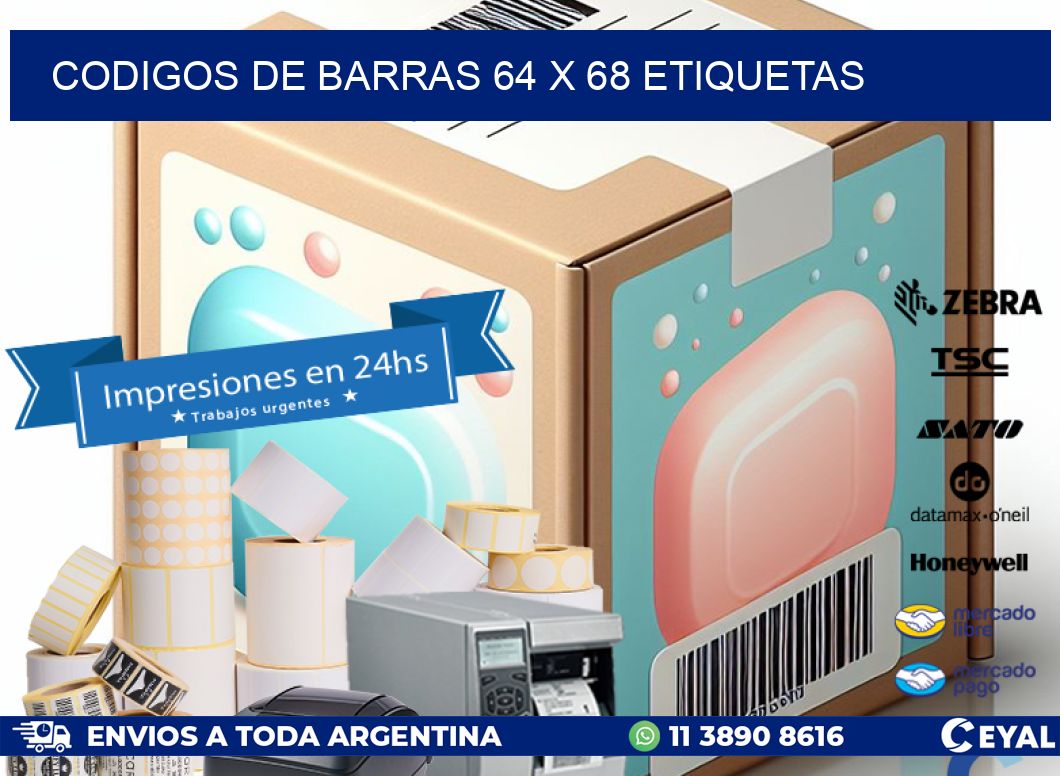 codigos de barras 64 x 68 etiquetas