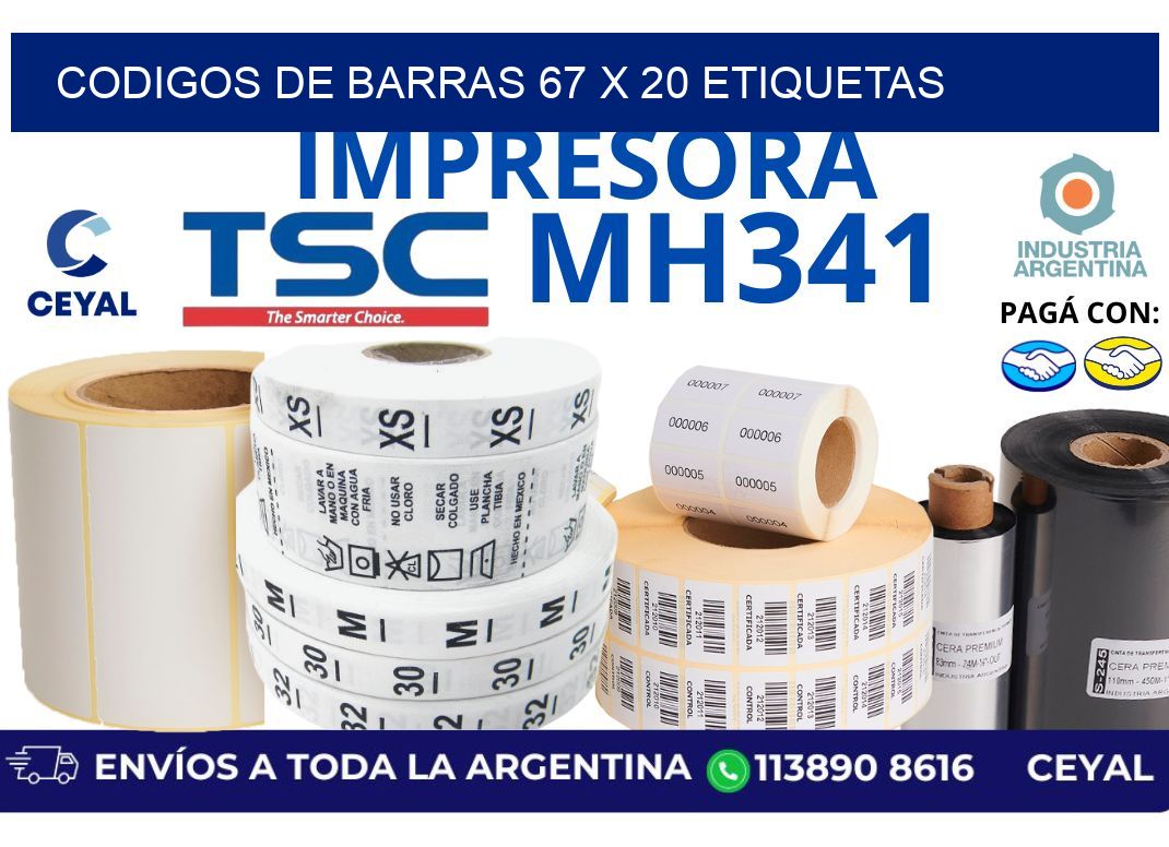 codigos de barras 67 x 20 etiquetas