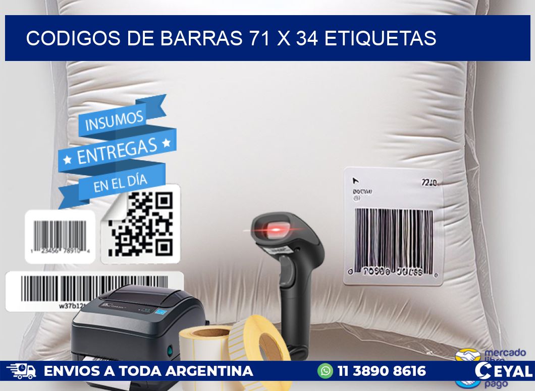 codigos de barras 71 x 34 etiquetas