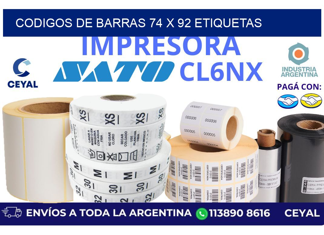 codigos de barras 74 x 92 etiquetas