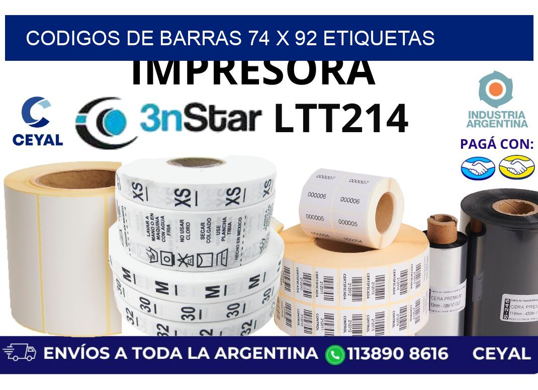 codigos de barras 74 x 92 etiquetas