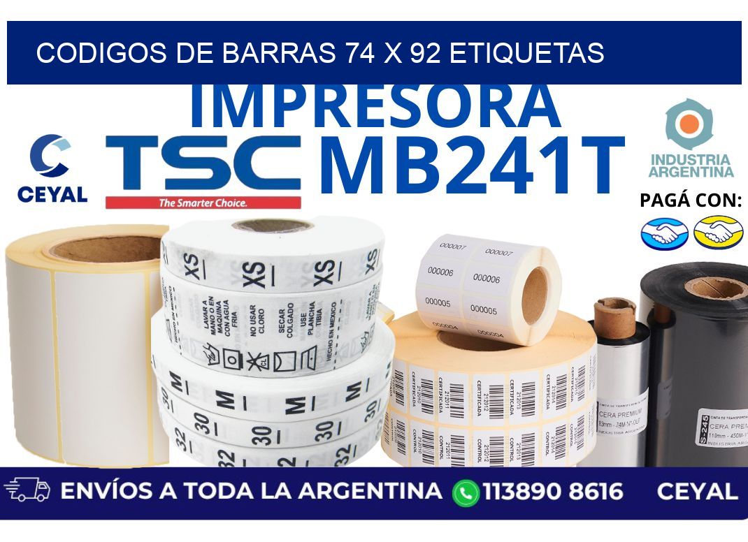 codigos de barras 74 x 92 etiquetas