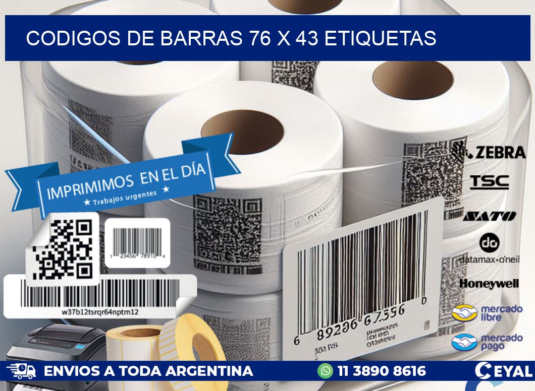 codigos de barras 76 x 43 etiquetas