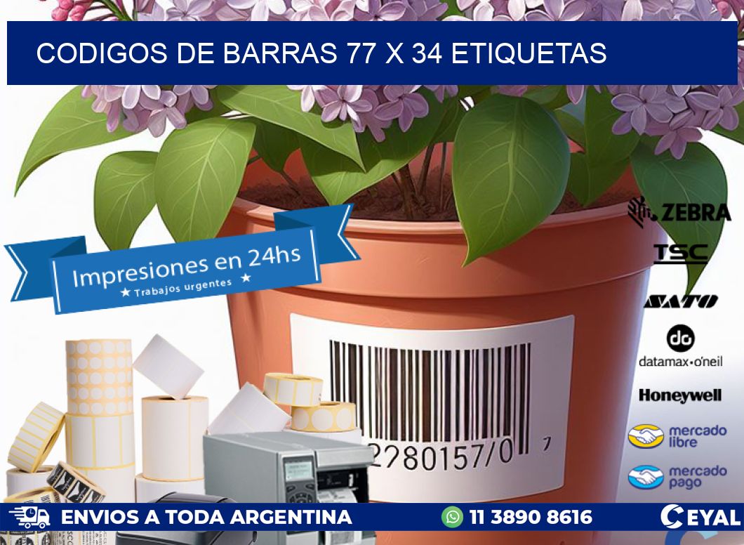 codigos de barras 77 x 34 etiquetas
