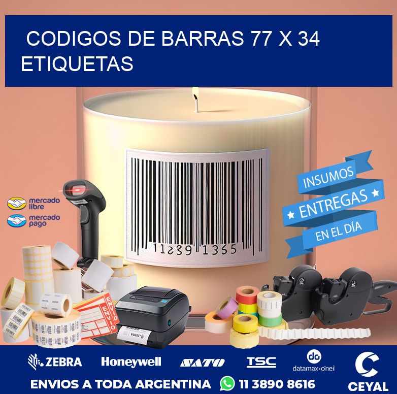 codigos de barras 77 x 34 etiquetas