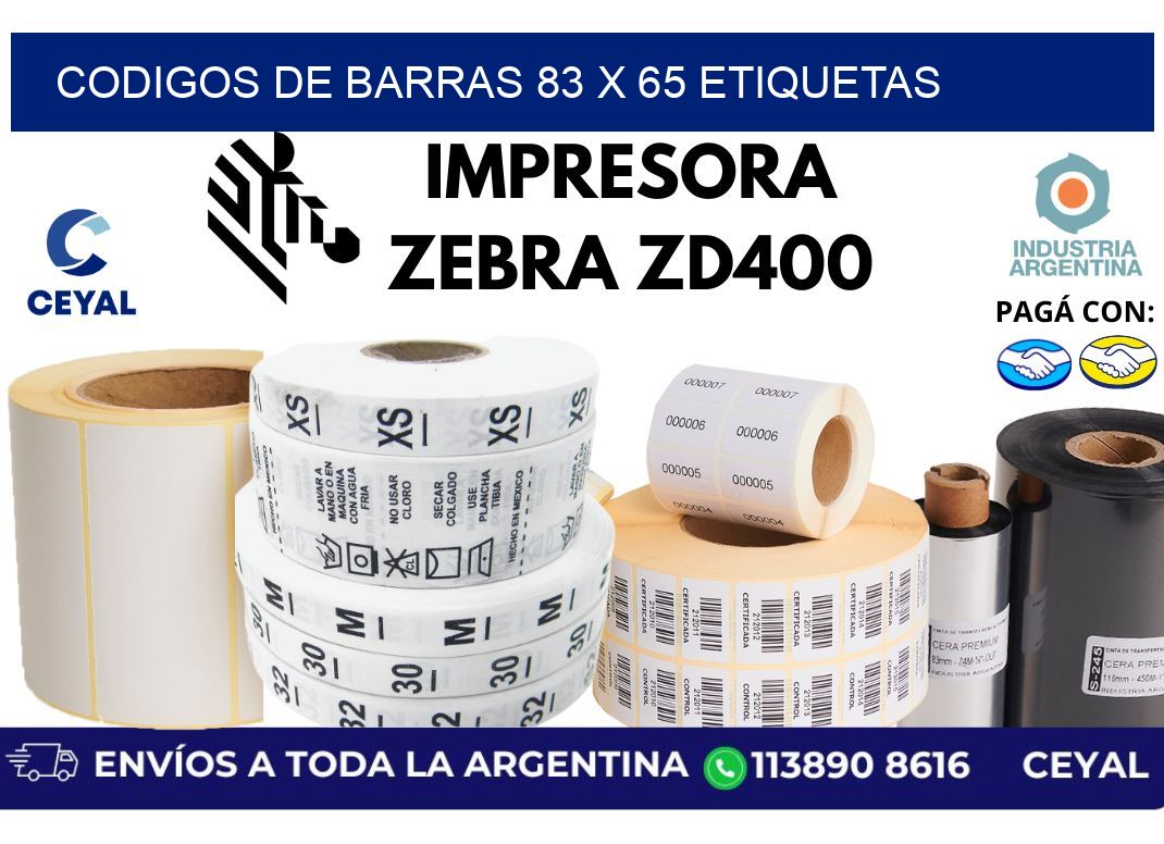 codigos de barras 83 x 65 etiquetas