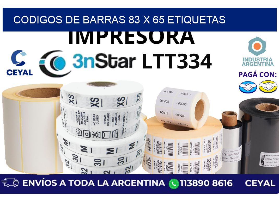 codigos de barras 83 x 65 etiquetas