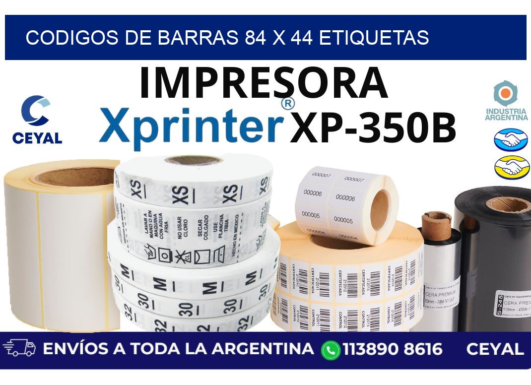 codigos de barras 84 x 44 etiquetas
