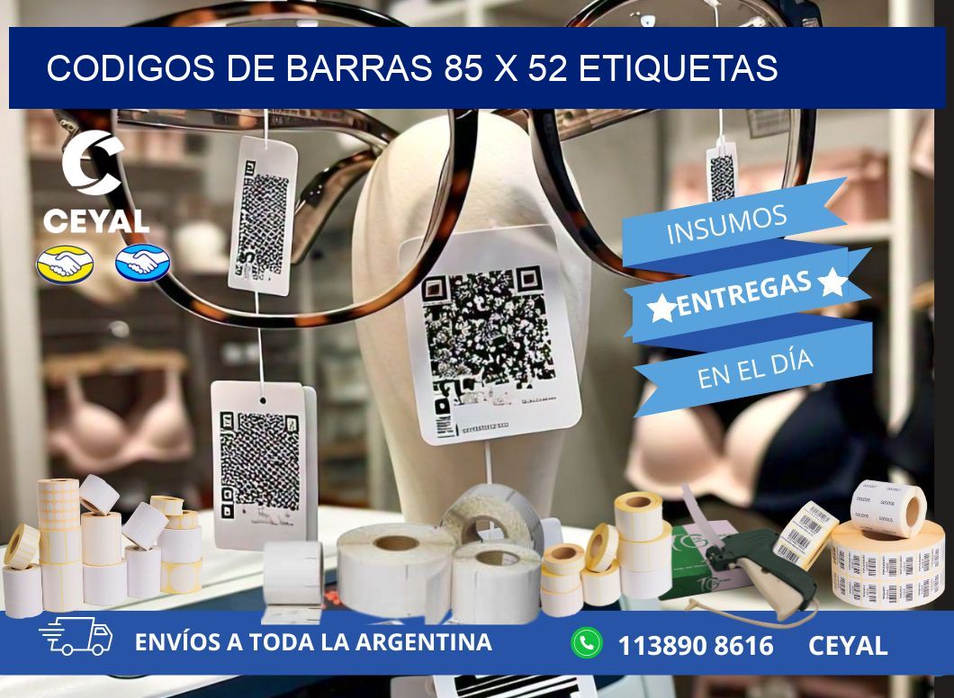 codigos de barras 85 x 52 etiquetas