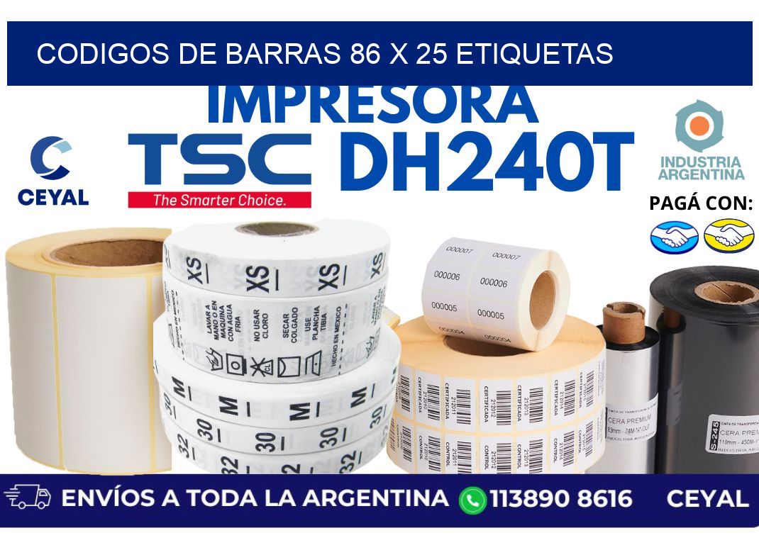codigos de barras 86 x 25 etiquetas