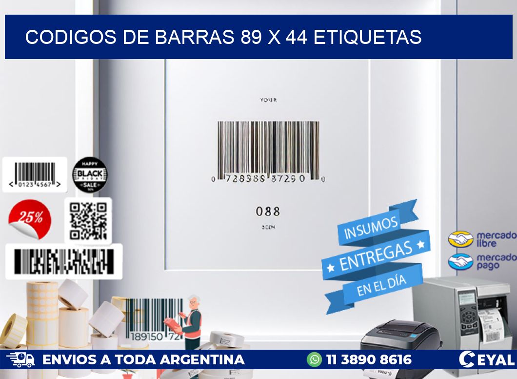 codigos de barras 89 x 44 etiquetas