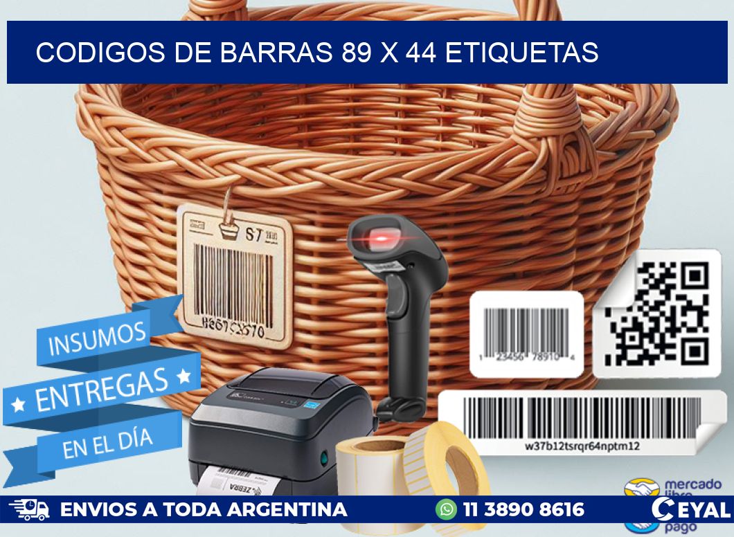 codigos de barras 89 x 44 etiquetas