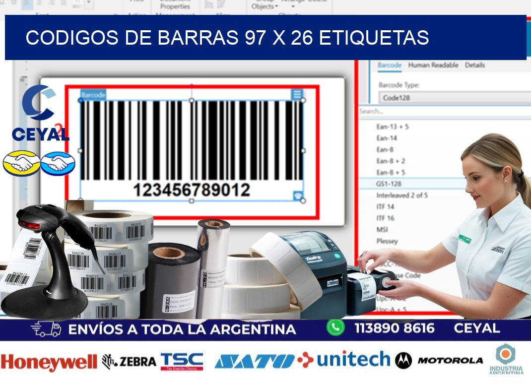 codigos de barras 97 x 26 etiquetas