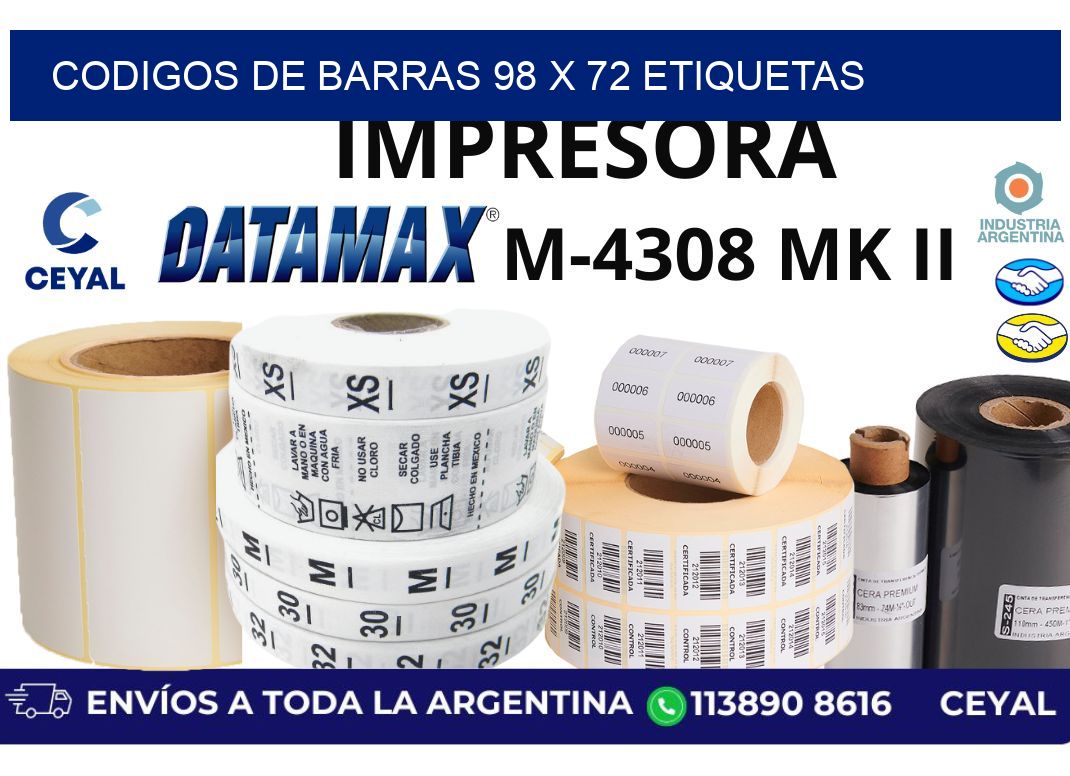 codigos de barras 98 x 72 etiquetas