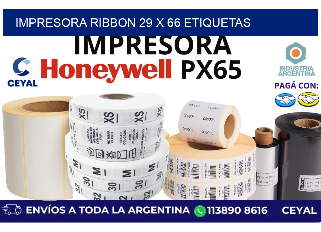 impresora ribbon 29 x 66 etiquetas