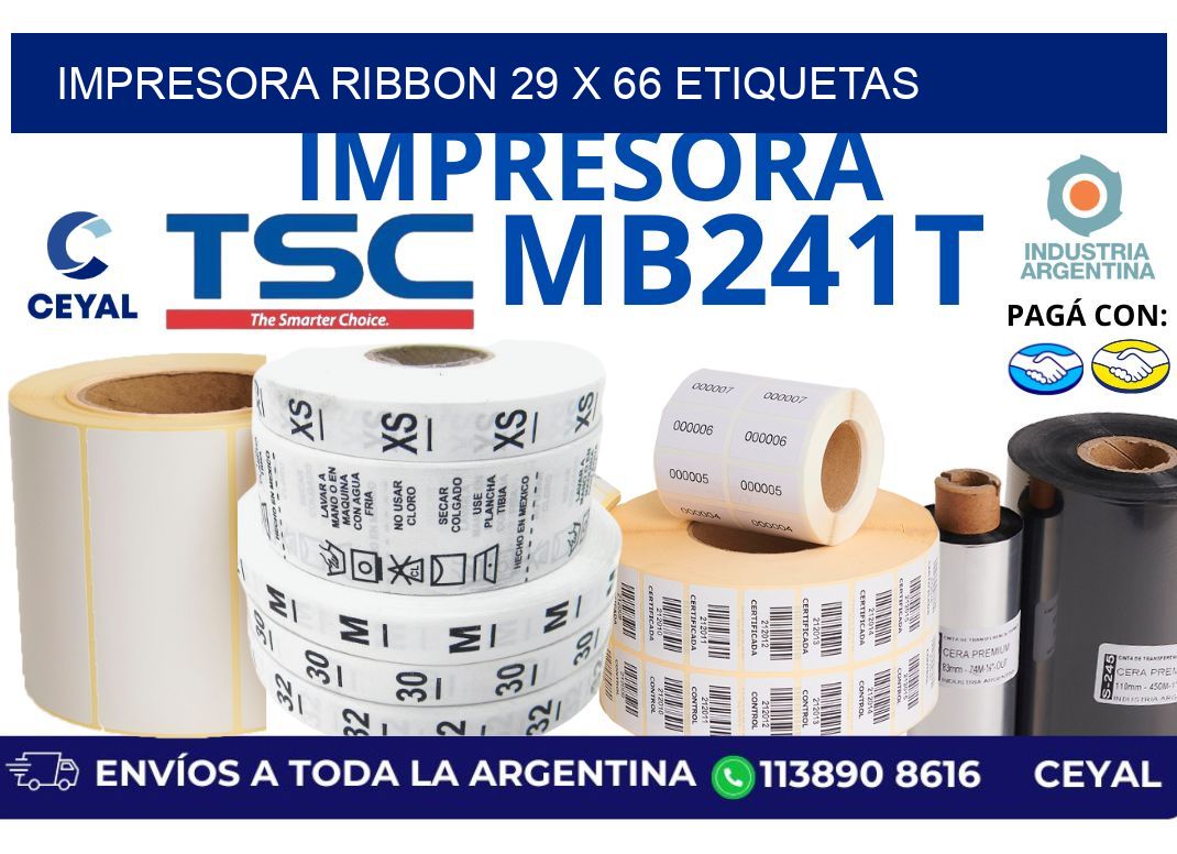 impresora ribbon 29 x 66 etiquetas