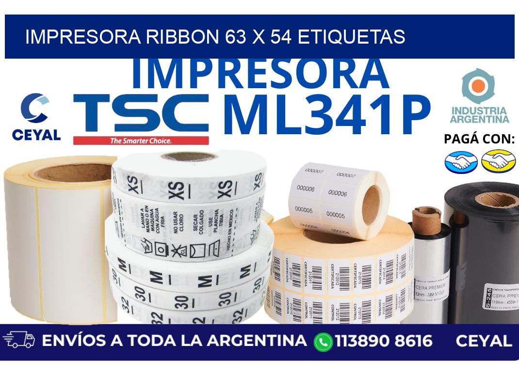 impresora ribbon 63 x 54 etiquetas