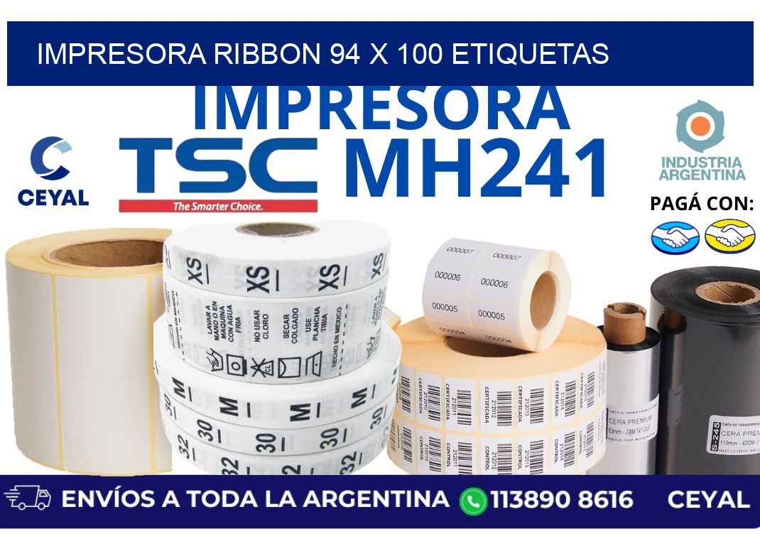 impresora ribbon 94 x 100 etiquetas