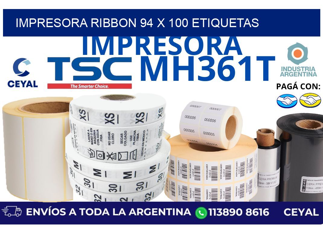 impresora ribbon 94 x 100 etiquetas