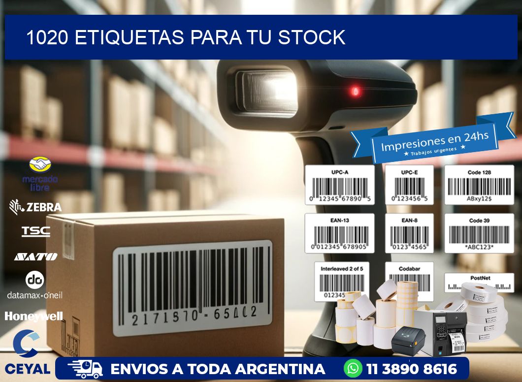 1020 etiquetas para tu stock