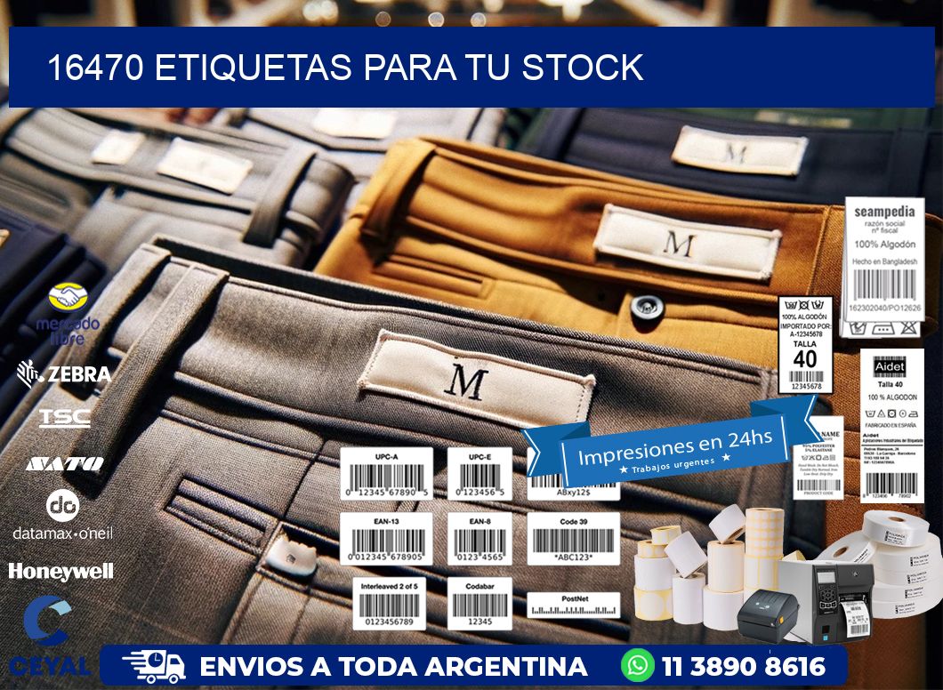 16470 etiquetas para tu stock