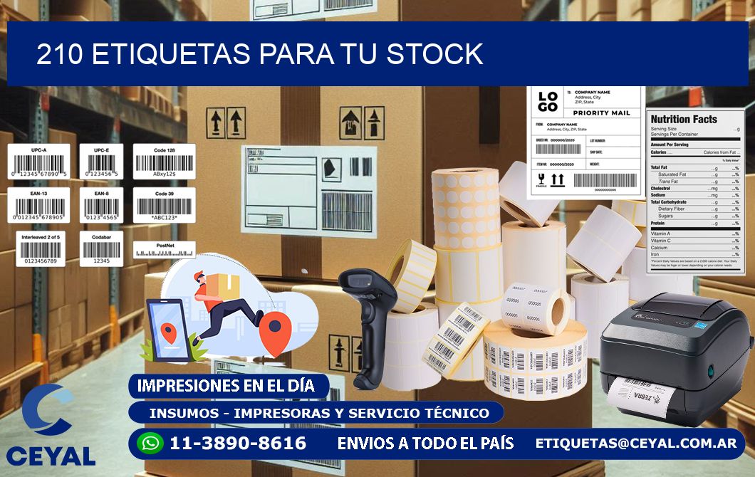 210 etiquetas para tu stock