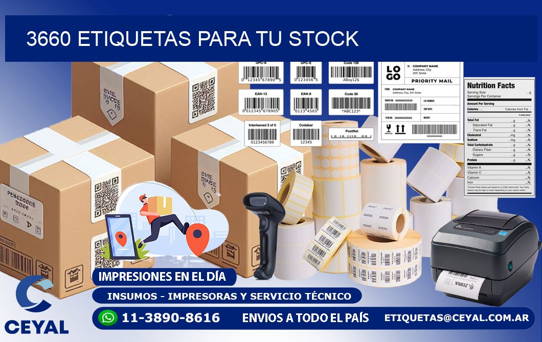 3660 etiquetas para tu stock