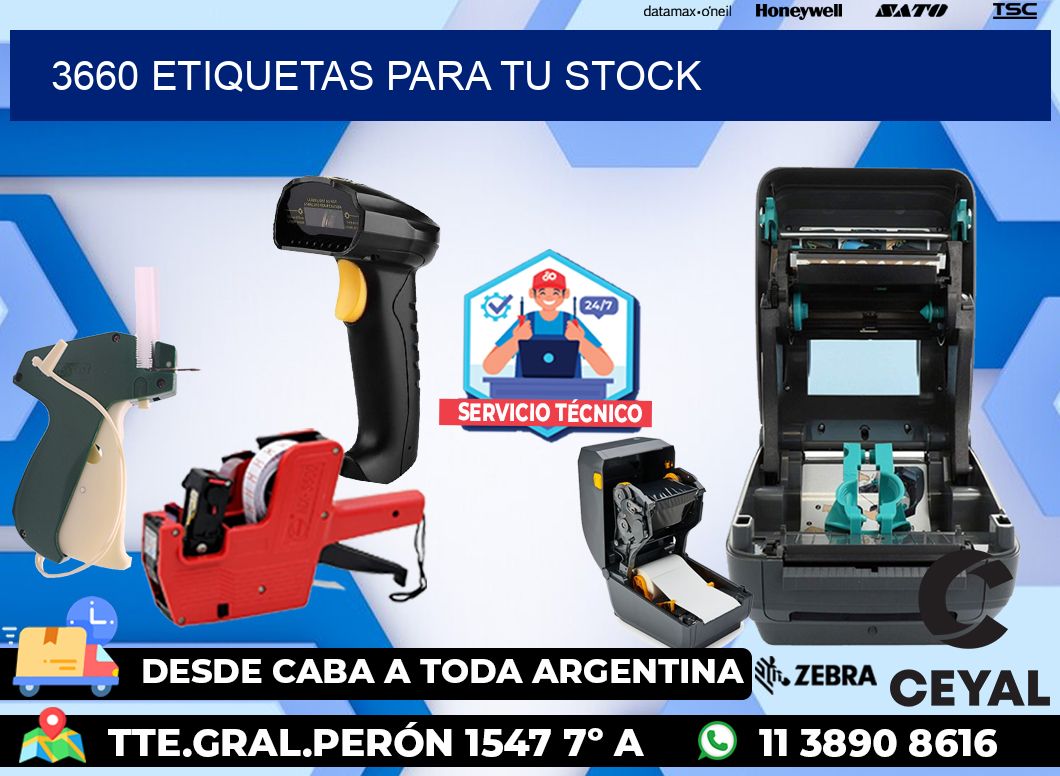 3660 etiquetas para tu stock
