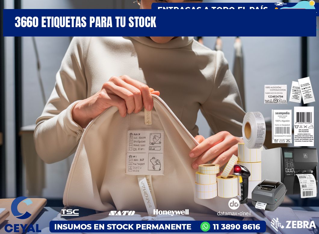 3660 etiquetas para tu stock