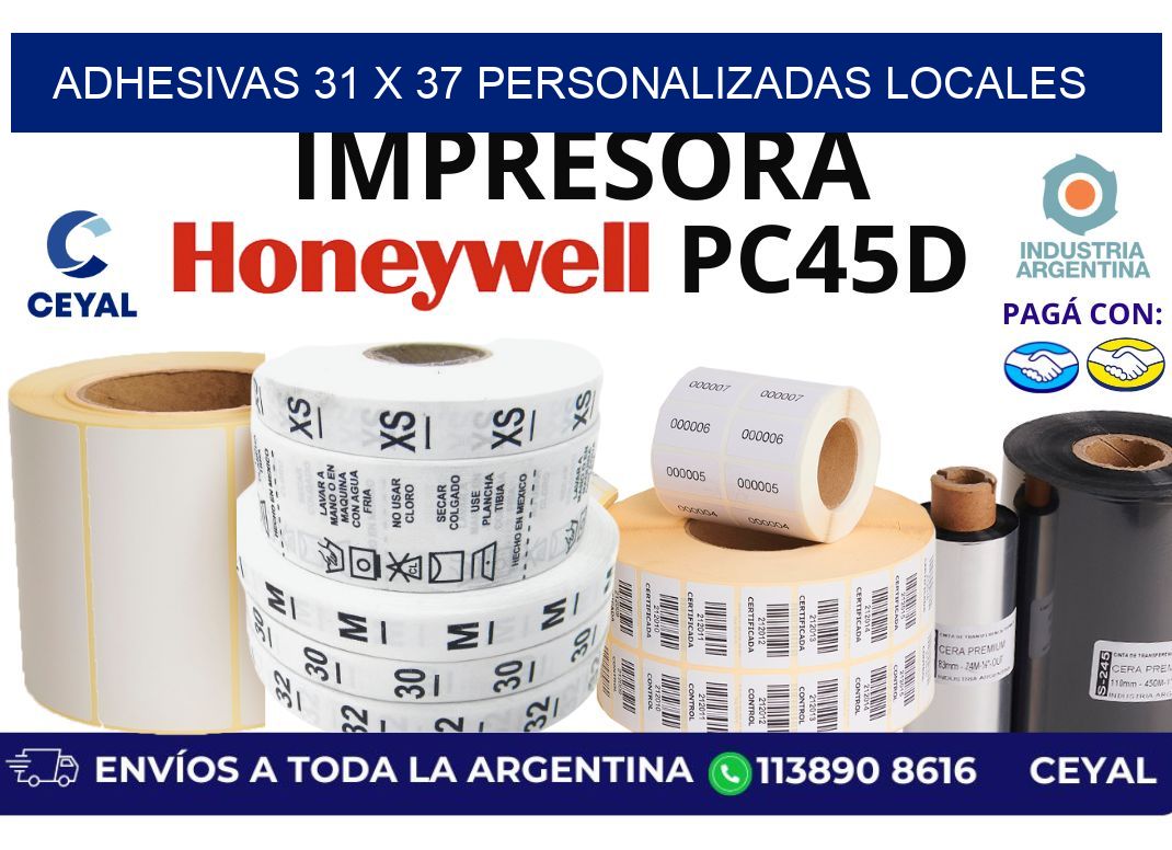adhesivas 31 x 37 personalizadas locales