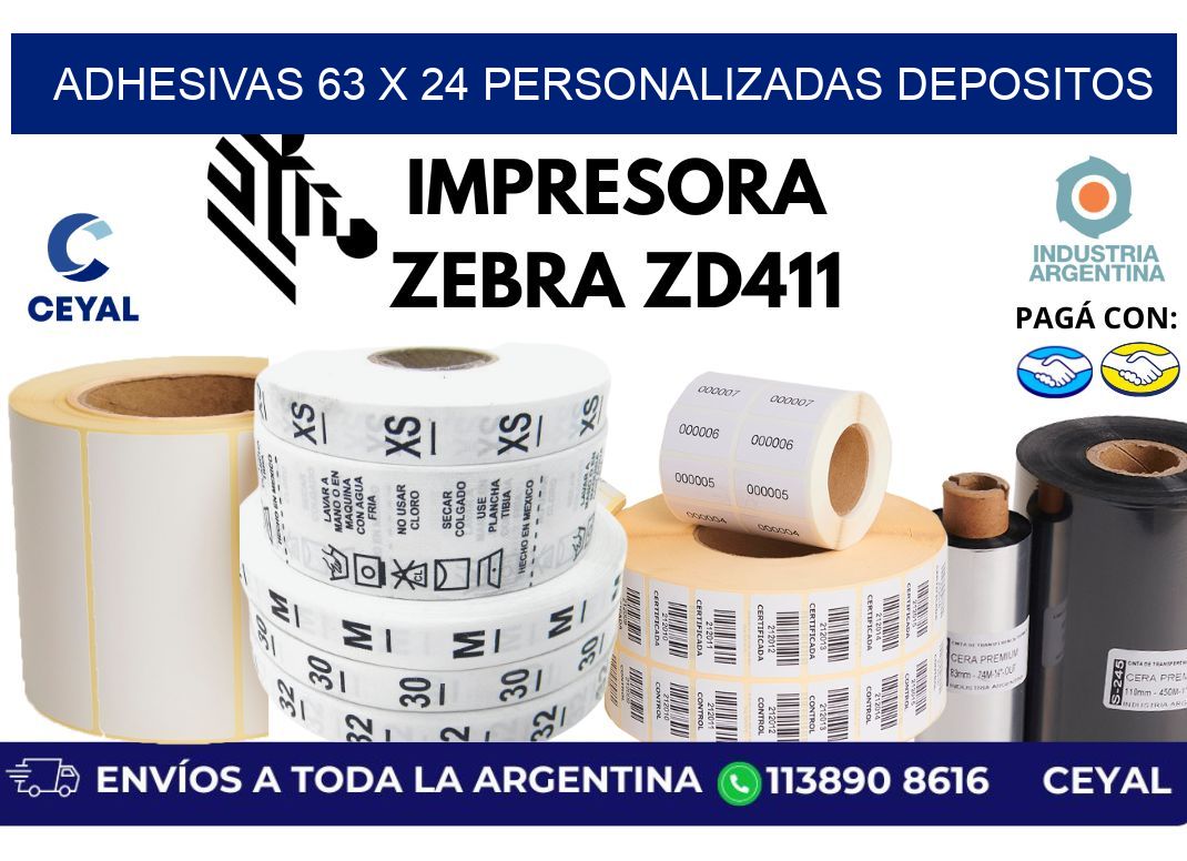 adhesivas 63 x 24 personalizadas depositos