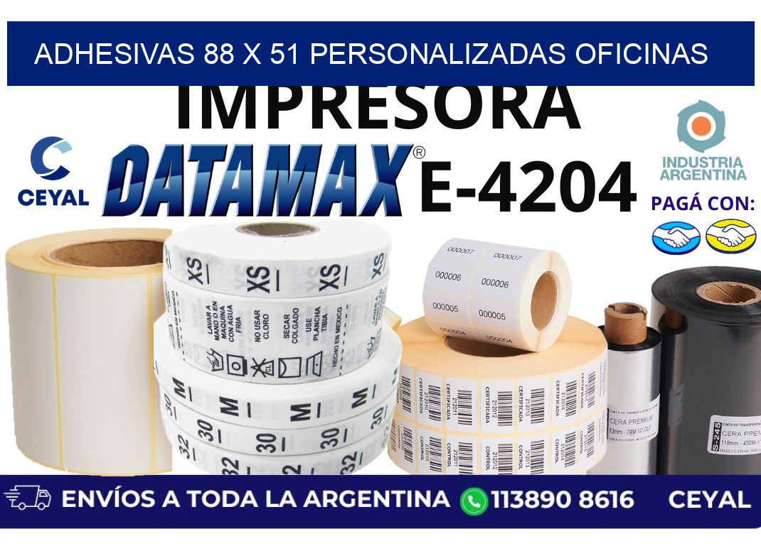 adhesivas 88 x 51 personalizadas oficinas