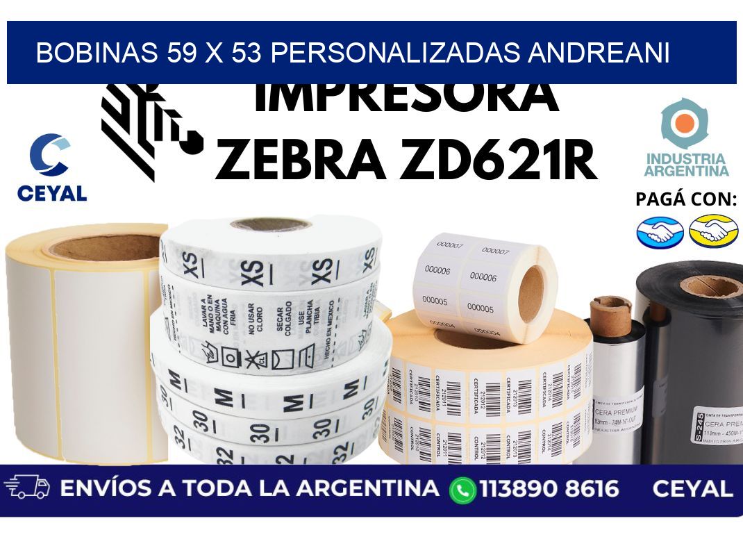 bobinas 59 x 53 personalizadas andreani