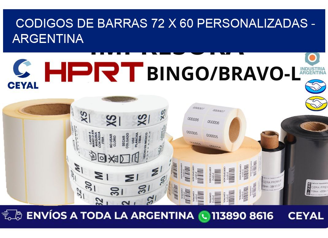 codigos de barras 72 x 60 personalizadas - Argentina