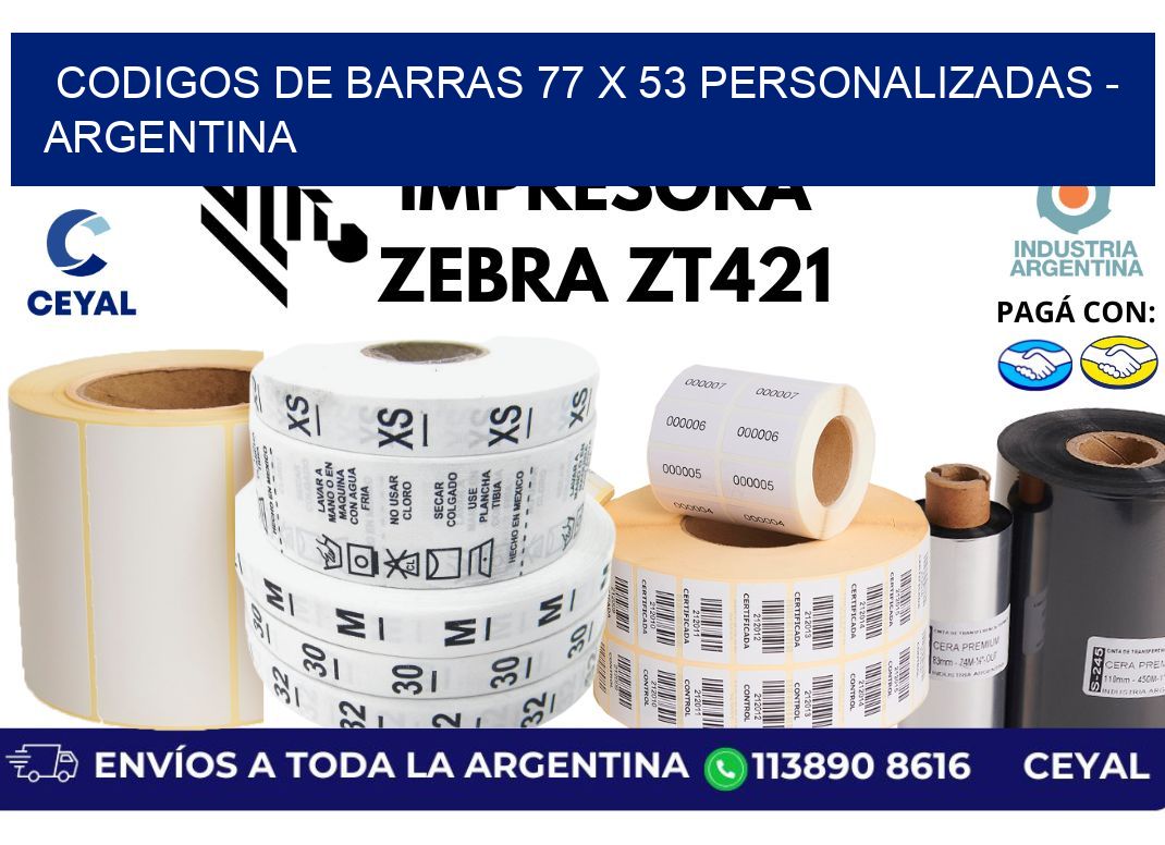 codigos de barras 77 x 53 personalizadas - Argentina